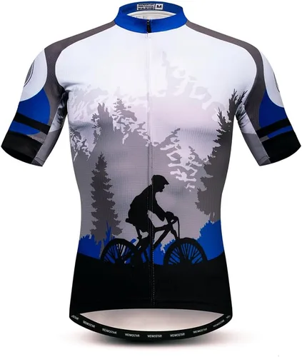 Vista 48 de Camisetas de ciclismo para hombre, camiseta de ciclismo de montaña, manga corta, transpirable, camisetas de ciclismo de secado rápido