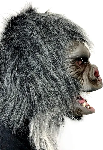 Vista 3 de Zagone Studios Máscara de primate Gorilla Ape con espalda plateada con boca móvil