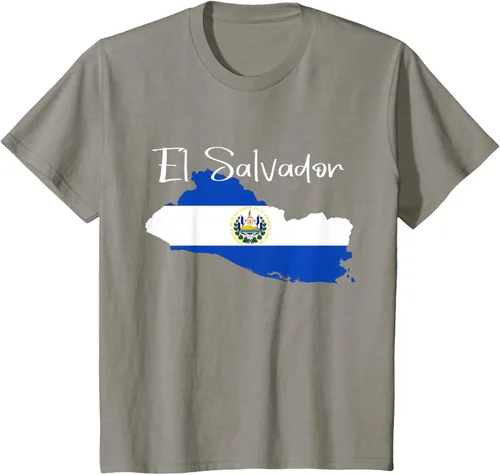 Vista 34 de Camiseta con la bandera de El Salvador, mapa de El Salvador, camiseta de Salvador para mujer