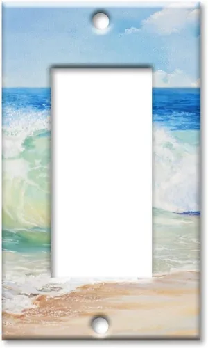 Vista 7 de Art Plates - Placa de interruptor de palanca doble - Placa decorativa de pared de metal con interruptor de luz de 2 cuadrillas - Pintura de playa