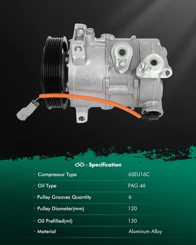 Vista 74 de SCITOO Compresor de CA para T-oyota Yaris 1.5L 2007 2008 2009 2010 2011 2012 2013 AC Compressor 639839 157318 158318 6512467