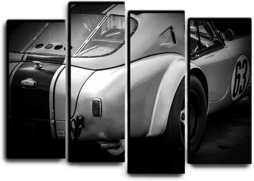 Vista 4 de Juego grande de pintura para pared de coche de AC Cobra, diseño vintage
