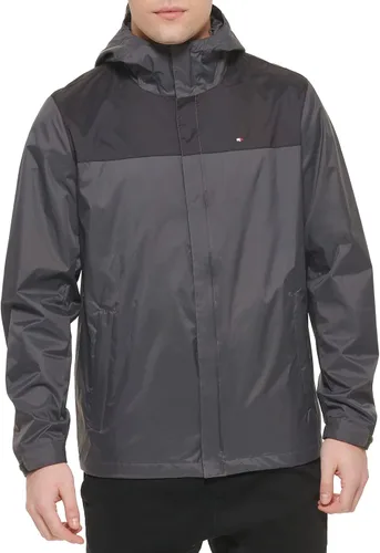 Vista 4 de Tommy Hilfiger Chaqueta ligera y transpirable impermeable con capucha para hombre
