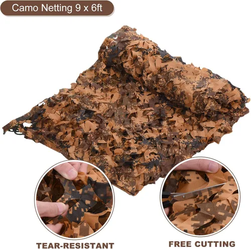 Vista 2 de PATIKIL Camouflage Netting Camo Net 210D Oxford Durable Camo Mesh Netting Blind Sunshade Hunting Shooting Hide Army for Camping Theme Party