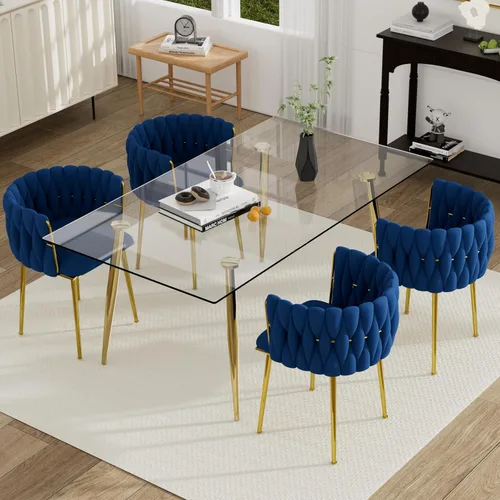 Vista 41 de Juego de mesa de comedor de cristal plateado para 2, juego de mesa cuadrada de lujo moderno de 36 pulgadas, juego de mesa de cocina minimalista de 3