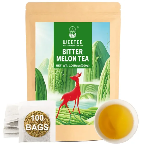 Vista 50 de WT WEETEE Bolsas de té de hierbas de manzana y canela, 60 unidades, mezcla perfecta de canela dulce, hibisco agrio, sabor natural, sin cafeína