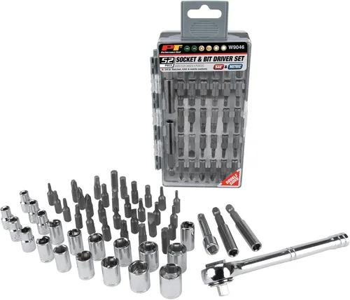 Vista 7 de Performance Tool W38304 Juego de zócalos de 6 puntos SAE y métrico de 21 piezas de 1/4 pulgadas con trinquete Automotive mechanics tool kit.