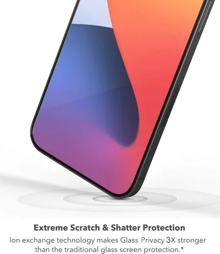 Vista 5 de ZAGG InvisibleShield - Protector de pantalla de privacidad de vidrio para iPhone 13 PRO MAX – 3X protección contra impactos y arañazos, vidrio