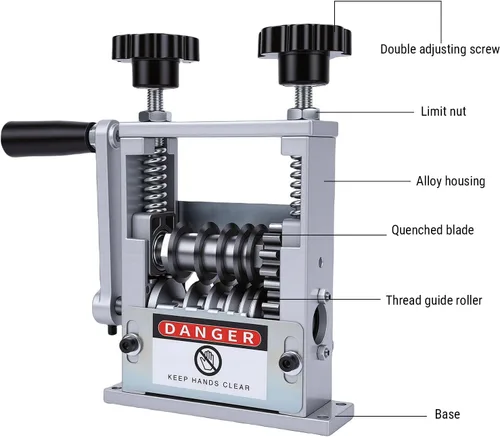 Vista 4 de Electric Drill Wire Stripper, 6 Hole Adjustable Cable Stripper Tool, V Groove Feed Rollers with Ergonomic Handle, Ideal for 3.5-17mm Cables