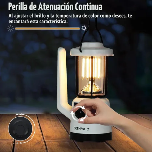 Vista 3 de Linterna Recargable 2-en-1 LED Linterna de Mano con Modos de Linterna y Reflector - Perfecta para Cortes de Energía, Camping, Senderismo