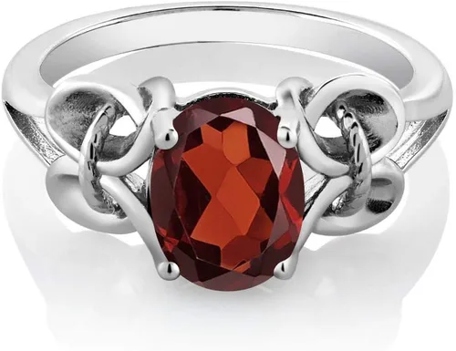 Vista 31 de Gem Stone King Anillo de compromiso ovalado con piedra natal para mujer, plata de ley 925, ovalado de 0.354 x 0.276 in, anillo de compromiso