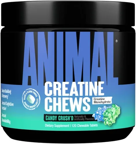 Vista 3 de Animal Gomitas de Creatina – Tabletas masticables mejoradas de monohidrato de creatina con AstraGin y sal marina, máxima absorción pre