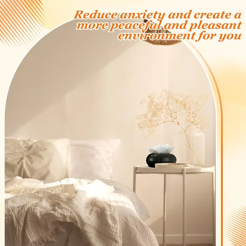 Vista 6 de Honeydak 1 pieza Difusor de cerámica de flores hecho a mano, difusor de aceite esencial pasivo de porcelana blanca con base, decoración decorativa