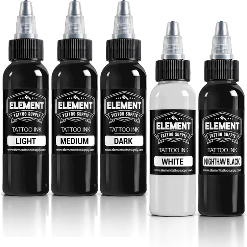 Vista 22 de Element Tattoo Supply - Tinta negra para tatuaje, 8 onzas, tinta negra Negro