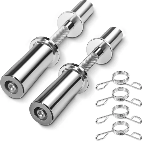 Vista 8 de Mancuernas olímpicas de 16 pulgadas, juego de barras de mancuernas cargables para platos estándar de 2 pulgadas, barras de peso con 2 pares