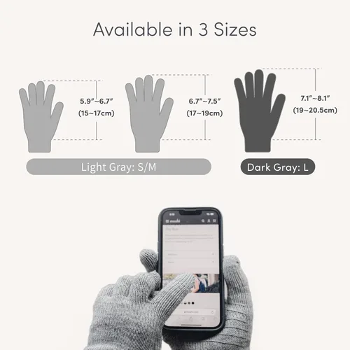 Vista 5 de Moshi Digits - Guantes de invierno para pantalla táctil, guantes de punto cálidos con 3 tamaños SML