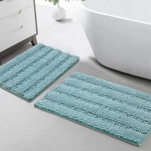Vista 60 de Turquoize Alfombra de baño de chenilla de lujo para baño, extra absorbente, alfombra de ducha de microfibra antideslizante para baño, alfombra Aqua