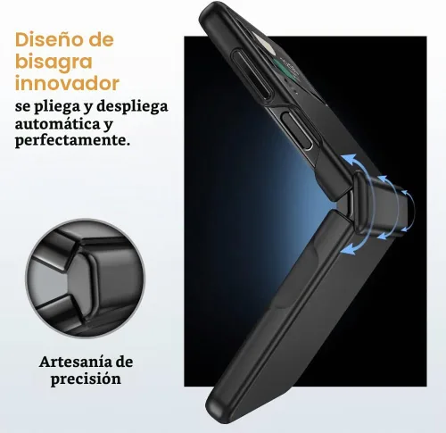 Vista 3 de Funda para Samsung Z Flip 4: [Protección completa de bisagra] Funda delgada para teléfono con protección de pantalla incorporada, protección