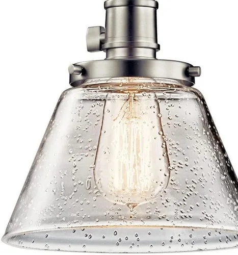 Vista 2 de Kichler Avery - Mini colgante de cono de luz de 8.75" con cristal semillado transparente Olde Bronze®