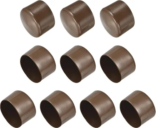 Vista 136 de uxcell 10 tapas de goma para extremos de 0.591 in de identificación, tapa de extremo redondo, protectores de rosca de tornillo, color negro