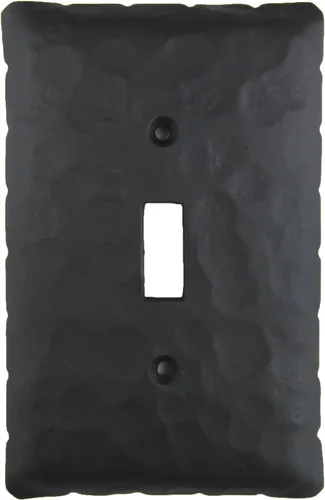 Vista 4 de Rustic Rancho - Cubierta para placa de interruptor de palanca simple de hierro forjado EPH4 (cera natural)