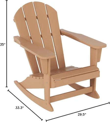 Vista 205 de WestinTrends Silla mecedora Malibu de poliéster para exterior/patio Adirondack, Negra
