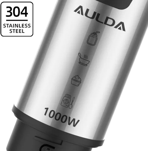 Vista 5 de Batidora eléctrica de inmersión de 1000 W, batidora de mano de 20 velocidades con mango ergonómico, batidora de mano para batidos, alimentos