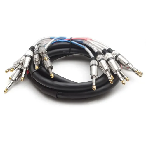Vista 8 de Cable Serpiente TRS de 4 Canales de 1/4" - 5 Pies de Largo - Extremos Reparables - Serpiente de Efectos de Audio Profesional para Presentaciones