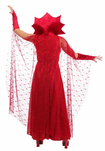 Vista 2 de Capa de Disfraz para Mujer de 54 Pulgadas con Telaraña Roja Multicolor