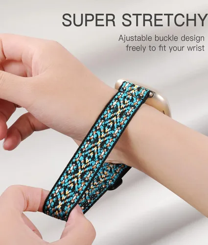 Vista 4 de Paquete de 10 correas para Fitbit Versa 3/Fitbit Versa 4 Band/Fitbit Sense bandas para hombres y mujeres, correa elástica ajustable de nailon