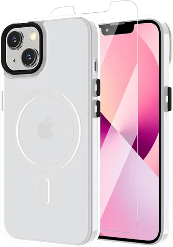 Vista 92 de Funda para iPhone 11 con protector de pantalla, compatible con MagSafe, ultra delgada, translúcida, mate, a prueba de golpes, color negro