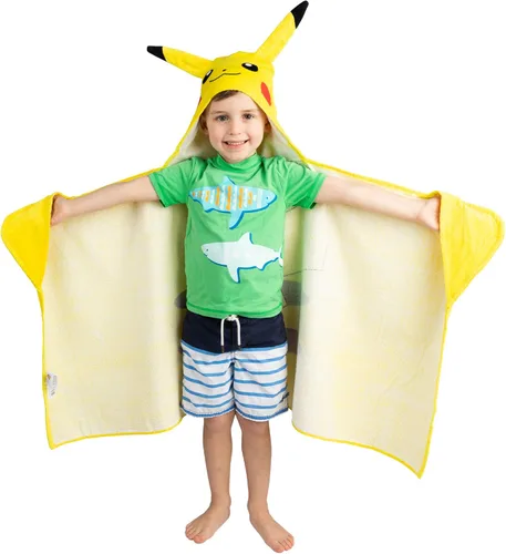 Vista 3 de Franco Pokemon Pikachu - Toalla con capucha + toalla de playa Pokemon
