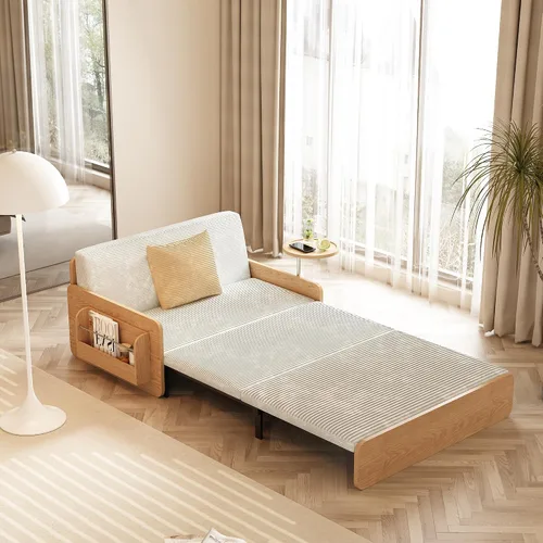 Vista 6 de Lartis Sofá cama tapizado, sofá cama multifuncional, funda de tela extraíble