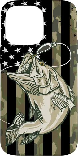 Vista 21 de Funda de camuflaje para iPhone 16, diseño de bandera estadounidense, pescador, pescador, camuflaje