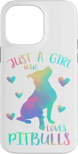 Vista 21 de Just a Girl Who Loves Pitbulls Watercolor Cute Pitbull Case for iPhone 17