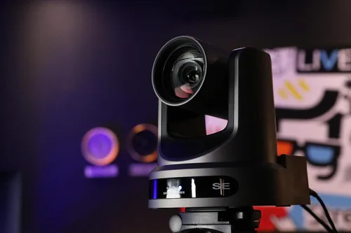 Vista 3 de PTZOptics Move SE 20x 1080p Full HD Advanced PTZ Cámara con zoom de inclinación panorámica y seguimiento automático para transmisión en vivo y Gris