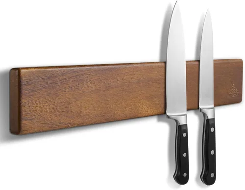 Vista 10 de Soporte magnético para cuchillos para pared, tira de cuchillos de madera de acacia de 10 pulgadas, sin taladro