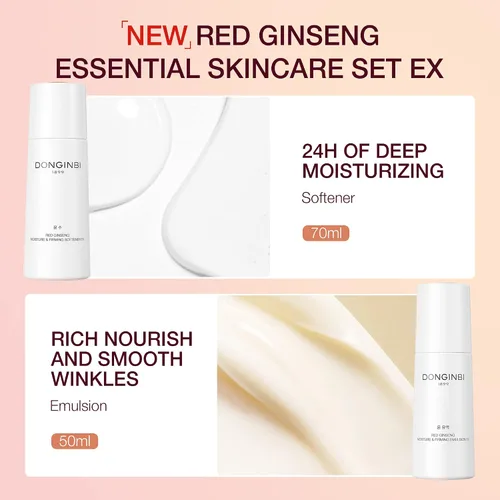 Vista 4 de Donginbi Set de cuidado de la piel esencial de ginseng rojo – hidratante reafirmante (1.69 onzas), tóner hidratante (2.37 onzas), esencia de ginseng