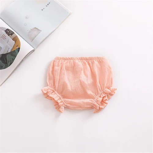 Vista 2 de Pantalones cortos básicos de lino y algodón, lavables y reutilizables, para recién nacidos