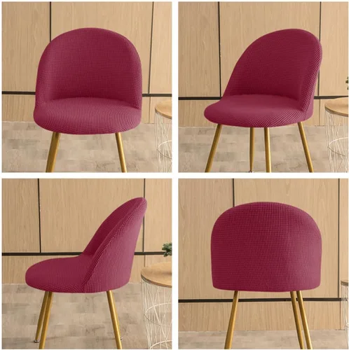 Vista 3 de Paquete de 2 fundas de elastano sin brazos de mediados de siglo para silla con respaldo corto para sala de estar y cocina