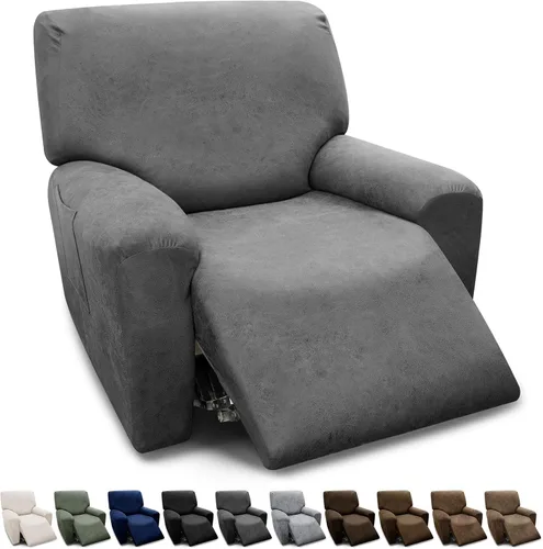 Vista 14 de Fundas para Sillón de 2 Piezas con Cojín en T, Fundas de Aspecto de Cuero para Sofá, Fundas para Sillas, Protector de Muebles Elástico, Funda