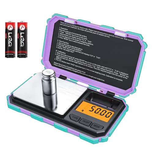 Vista 9 de Mini báscula digital (actualizada), báscula de bolsillo de 7.05 oz/0.00 oz, peso de calibración de 1.76 oz, báscula inteligente electrónica, 6