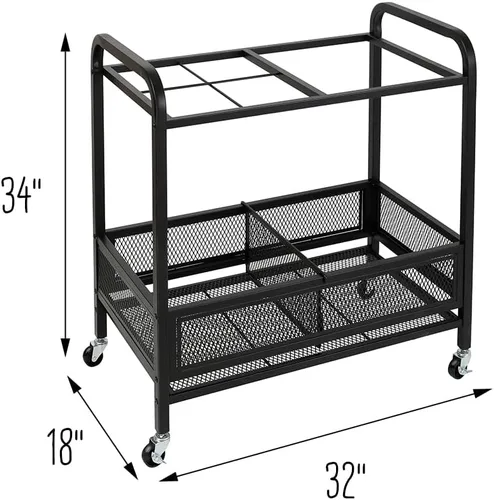 Vista 4 de Honey-Can-Do Carrito de almacenamiento de garaje de metal multiusos con ruedas, negro SHF-09838 negro