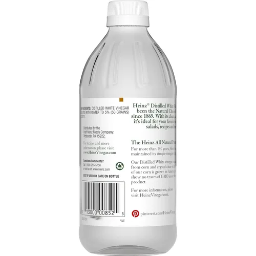 Vista 5 de HEINZ Vinagre blanco destilado 100% natural con 5% de acidez (botella de 16 onzas líquidas)