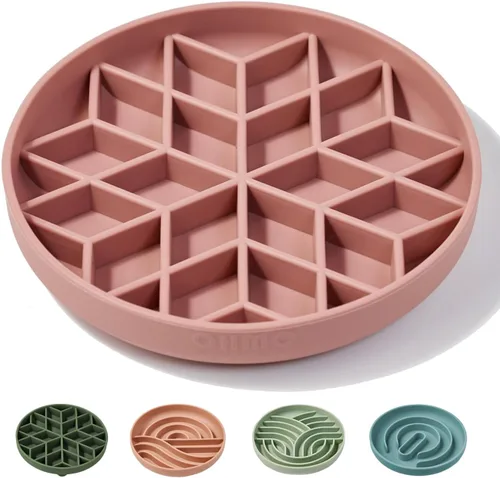 Vista 20 de OHMO Slow Feeder Dog Bowl, 5.9" Lick Mat for Dogs, Diamond, Camo Green verde (camo green)