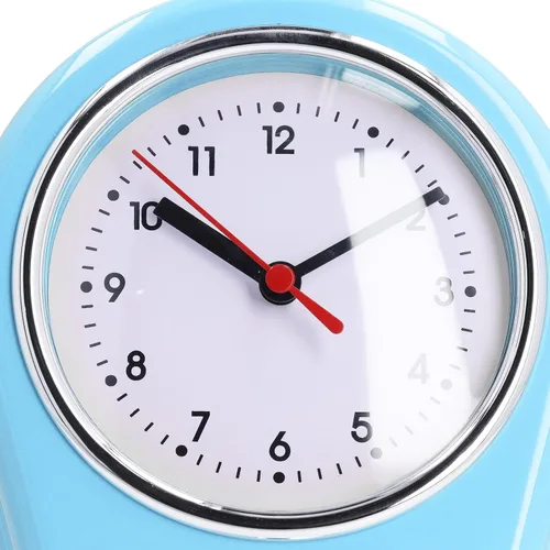 Vista 4 de Tyenaza Reloj de pared retro con temporizador de cocina de 9 pulgadas, multifunción, innovador y preciso de funcionamiento silencioso, reloj de Azul