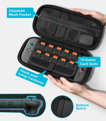 Vista 69 de TiMOVO Carrying Case for Nintendo Switch 2 (2025), Large Capacity Protective Hard Shell Portable Travel Case Pouch for Switch 2, with 10 Game Card