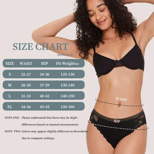 Vista 5 de LEVAO Ropa interior de algodón para mujer, bragas de bikini transpirables hipster elásticas, paquete múltiple S-XL