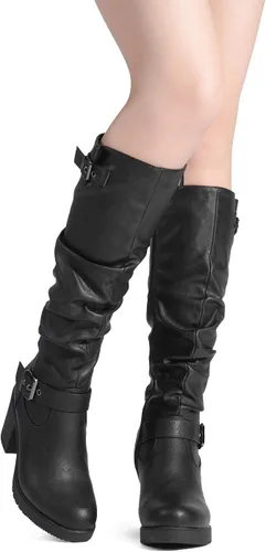 Vista 2 de Dream Pairs - Botas a la rodilla de tacón grueso para mujer