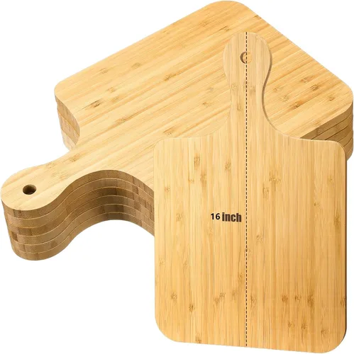 Vista 12 de Lounsweer Tabla de cortar gruesa de 6 piezas, tablero de madera a granel para cortar servir embutidos material para grabado láser, día de la madre